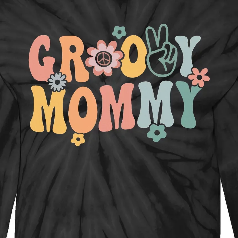 Groovy Mommy Retro Mom Matching Family 1st Birthday Party Tie-Dye Long Sleeve Shirt