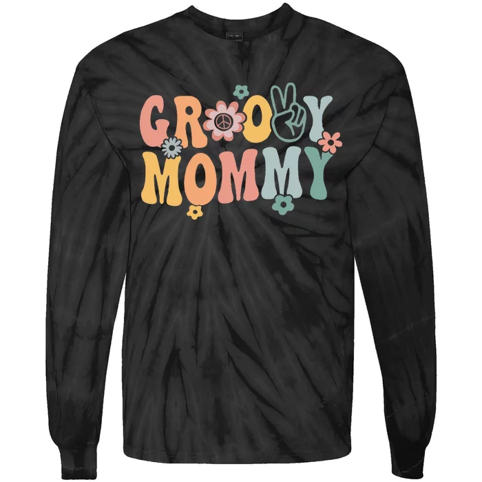 Groovy Mommy Retro Mom Matching Family 1st Birthday Party Tie-Dye Long Sleeve Shirt