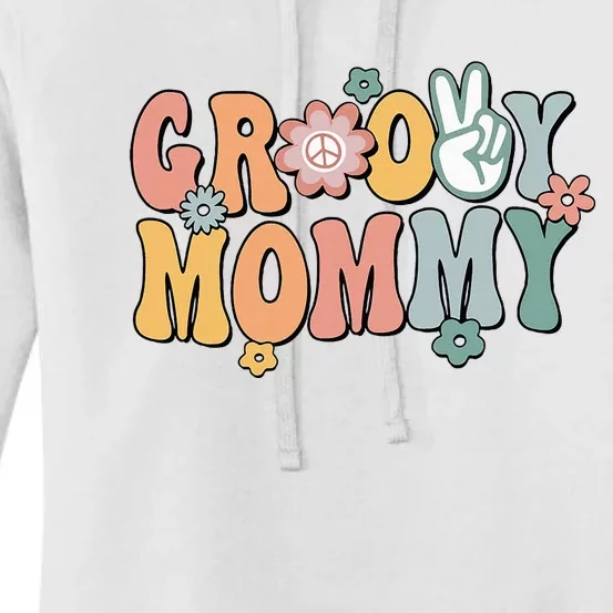 Groovy Mommy Retro Mom Matching Family 1st Birthday Party Women's Pullover Hoodie