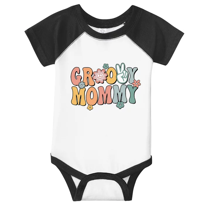 Groovy Mommy Retro Mom Matching Family 1st Birthday Party Infant Baby Jersey Bodysuit