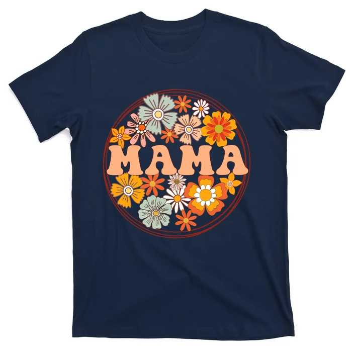 Groovy Mama Retro Flowers Wo MotherS Day Wildflower Mom T-Shirt