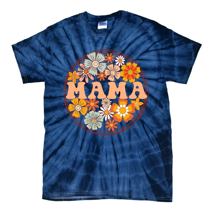 Groovy Mama Retro Flowers Wo MotherS Day Wildflower Mom Tie-Dye T-Shirt