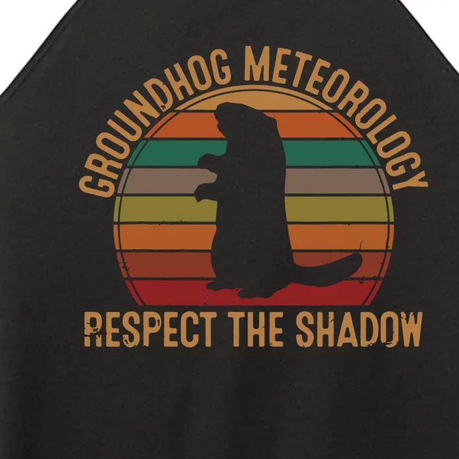 Groundhog Meteorology Respect The Shadow Gift Groundhog Day Women’s Perfect Tri Rocker Tank