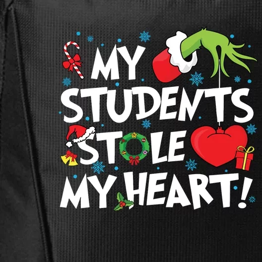 Grinchmas My Student Stole My Heart Teacher Christmas City Backpack