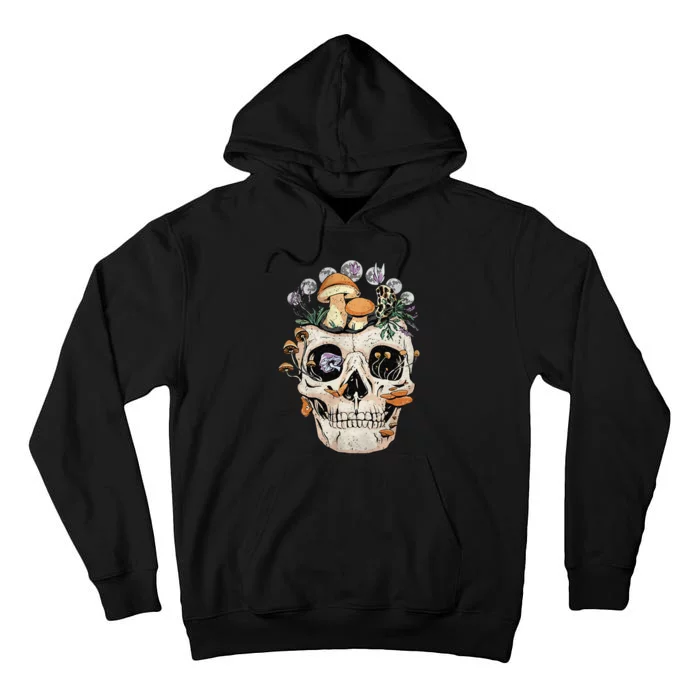 Goth Mushroom Skull Mycologist Fungi Tall Hoodie