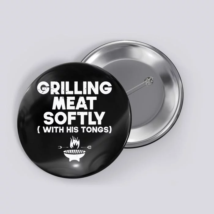 Grilling Meat Softly With His Tongs Bbq Button