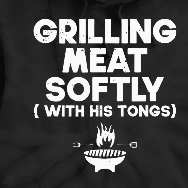 Grilling Meat Softly With His Tongs Bbq Tie Dye Hoodie