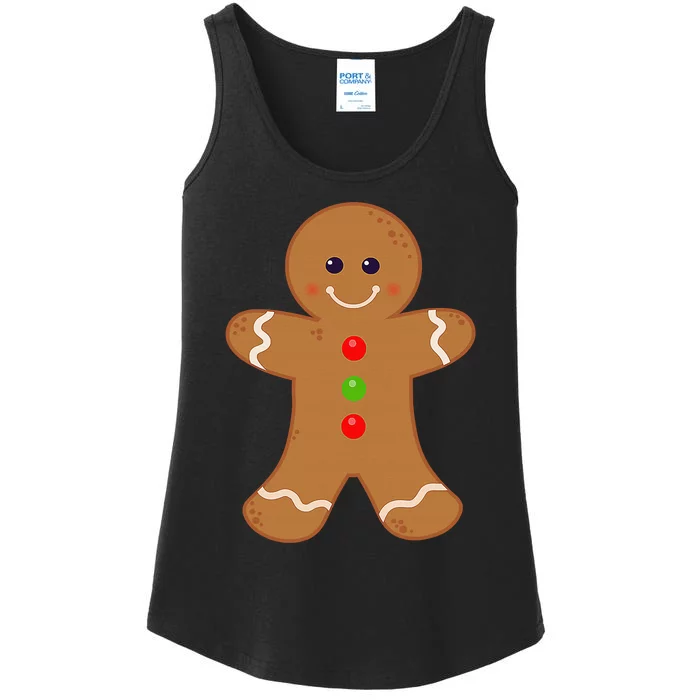 Gingerbread Man Shirt Christmas Cookie Baking Holiday Ladies Essential Tank