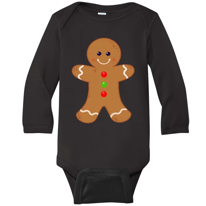 Gingerbread Man Shirt Christmas Cookie Baking Holiday Baby Long Sleeve Bodysuit