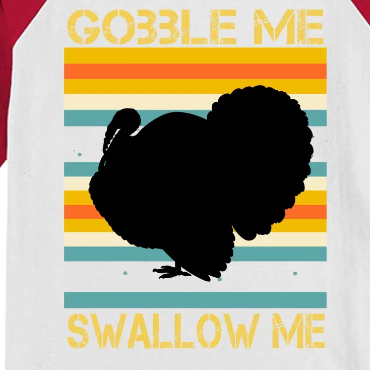 Gobble Me Swallow Me Funny Turkey Kids Colorblock Raglan Jersey