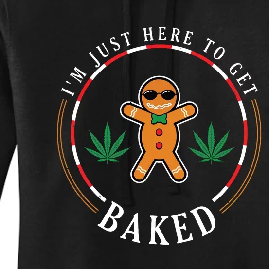 Gingerbread Man Smoking Weed Cannabis Marijuana Christmas Women's Pullover Hoodie