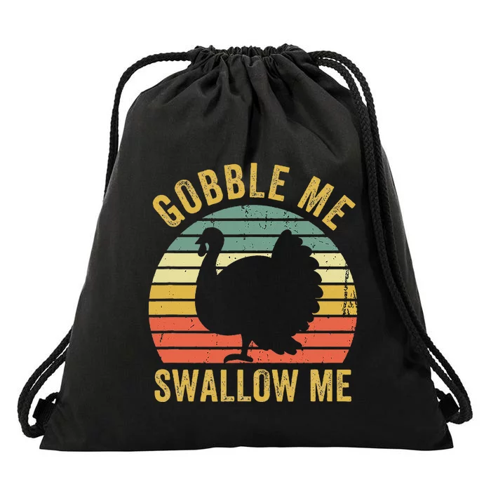 Gobble Me Swallow Thanksgiving Feast Drawstring Bag