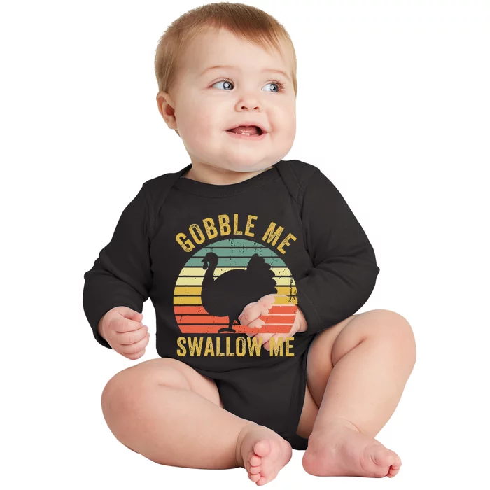 Gobble Me Swallow Thanksgiving Feast Baby Long Sleeve Bodysuit