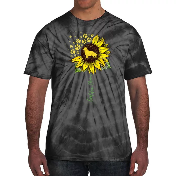 Golden Mom Sunflower Golden Retriever Lover Gifts Dog Mama Tie-Dye T-Shirt