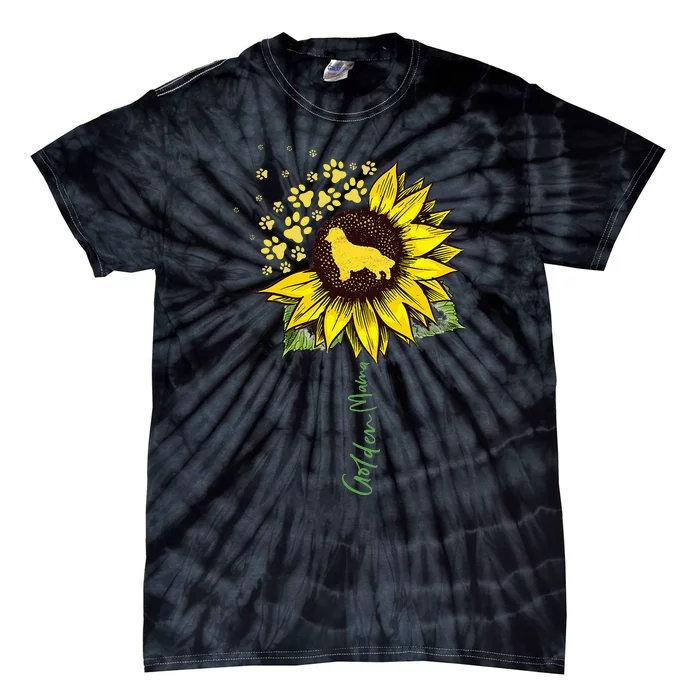 Golden Mom Sunflower Golden Retriever Lover Gifts Dog Mama Tie-Dye T-Shirt