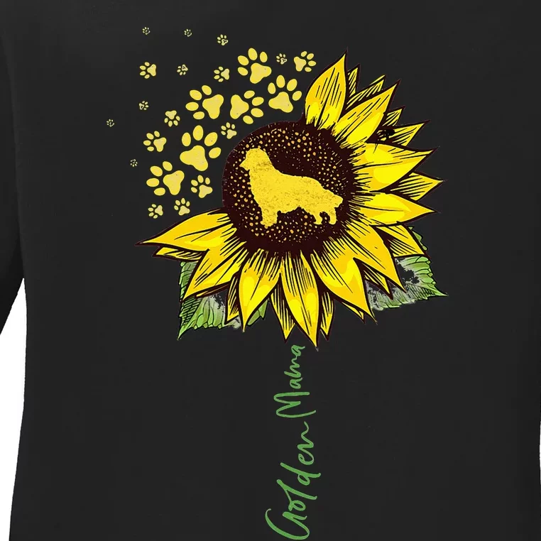 Golden Mom Sunflower Golden Retriever Lover Gifts Dog Mama Ladies Long Sleeve Shirt