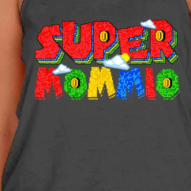 Gamer Mommio Super Mom Mother's Day Funny Gift Women's Knotted Racerback Tank