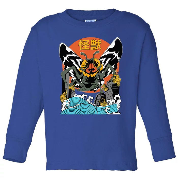 Giant Moth Sunset Japanese Toddler Long Sleeve Shirt