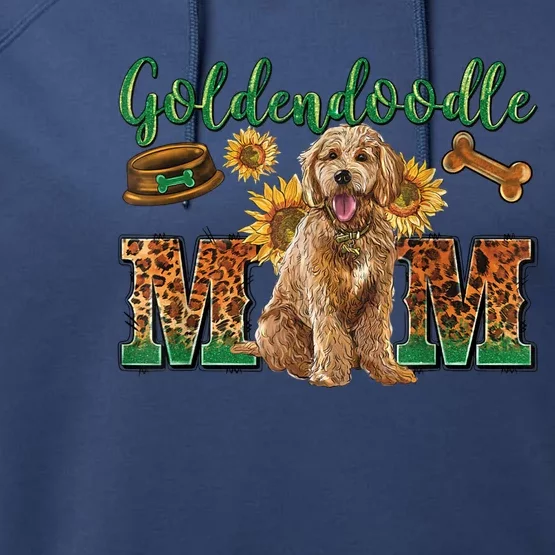 Goldendoodle Mom Sunflowers Goldendoodle Lovers Performance Fleece Hoodie