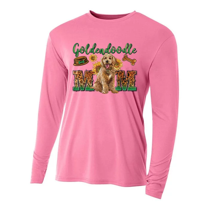 Goldendoodle Mom Sunflowers Goldendoodle Lovers Cooling Performance Long Sleeve Crew