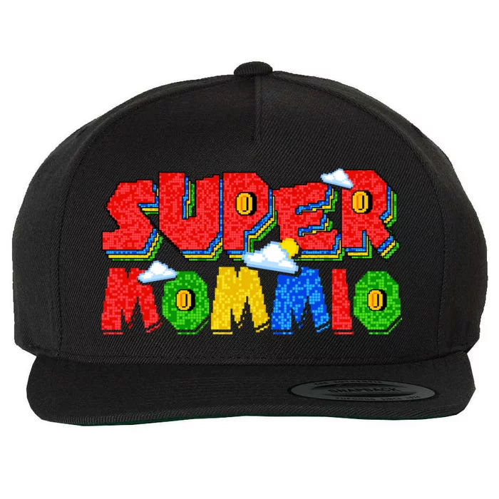 Gamer Mommio Super Mom Mothers Day Funny Gift From Son Daughter Wool Snapback Cap