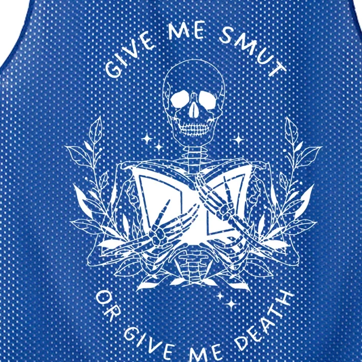 Give Me Smut Or Give Me Death Skeleton Book Lover Gift Mesh Reversible Basketball Jersey Tank