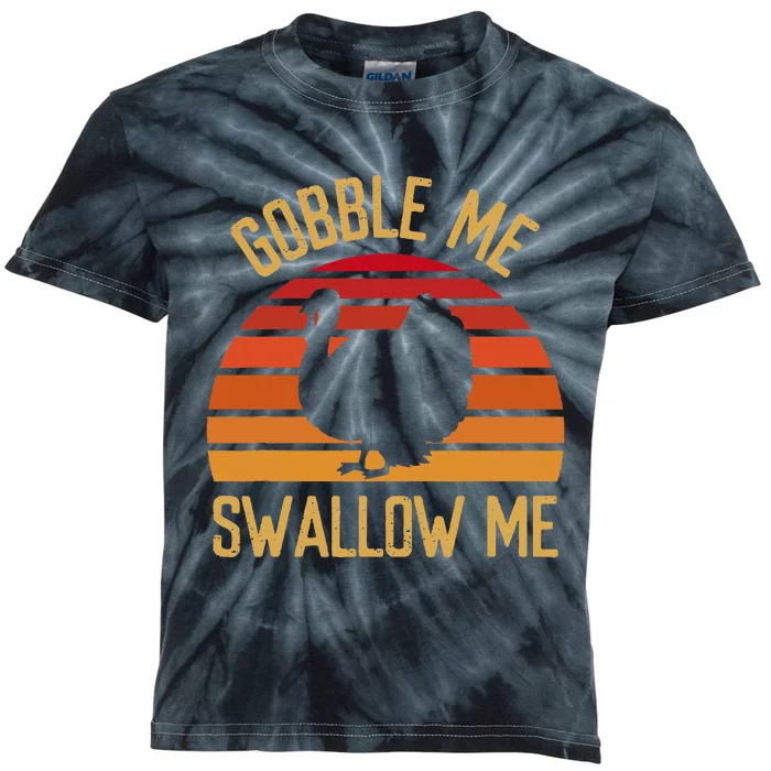 Gobble Me Swallow Funny Thanksgiving Feast Turkey Trot Kids Tie-Dye T-Shirt