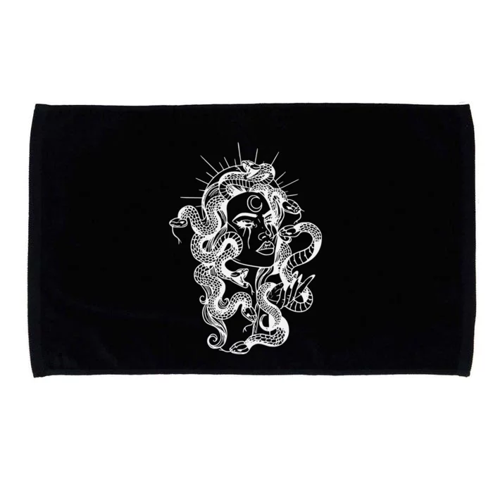 Greek Mythology Snakes Head Witch Microfiber Hand Towel