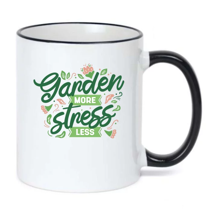 Garden More Stress Less Black Color Changing Mug