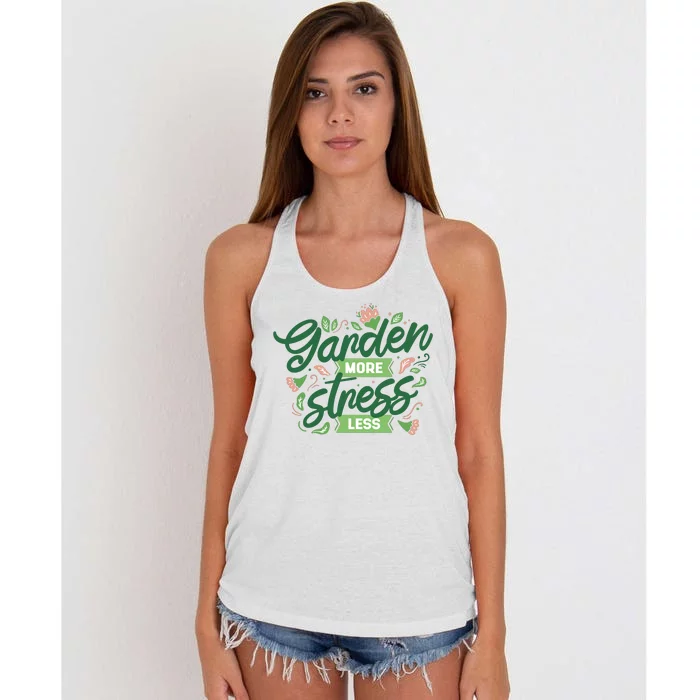 Garden More Stress Less Women's Knotted Racerback Tank