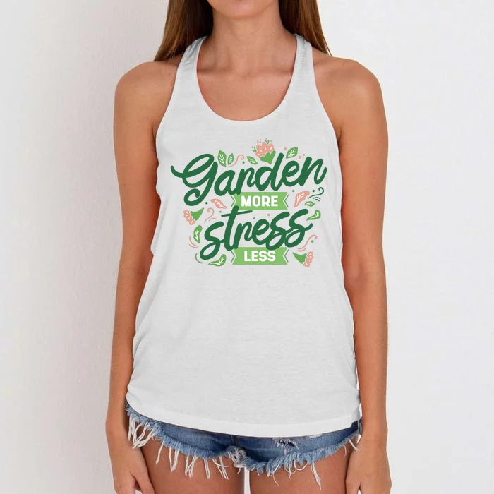 Garden More Stress Less Women's Knotted Racerback Tank