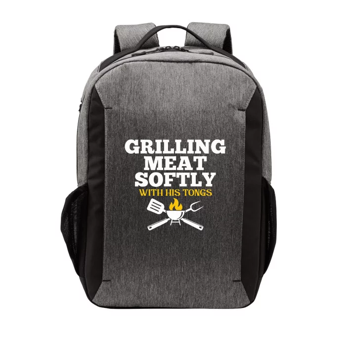 Grilling Meat Softly With His Tongs Funny Grill Barbecue Dad Vector Backpack