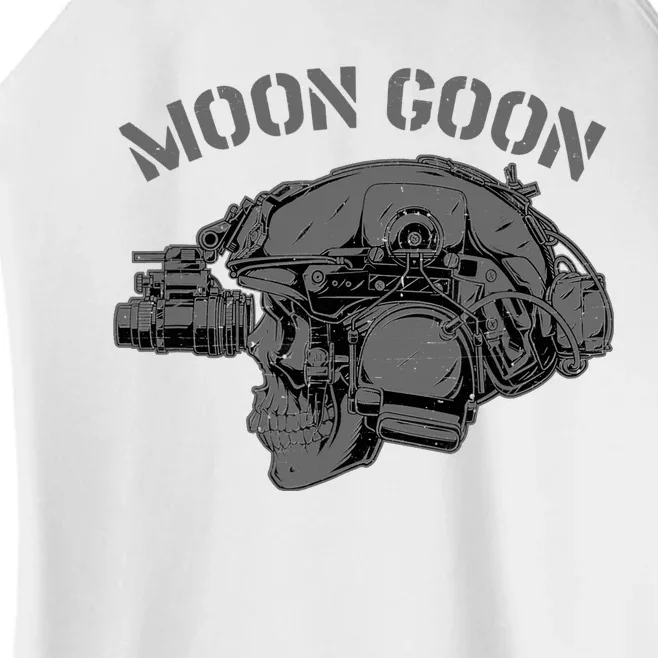 GOON MOON Skull Helmet NVGs Graphic Military 'S Women’s Perfect Tri Rocker Tank