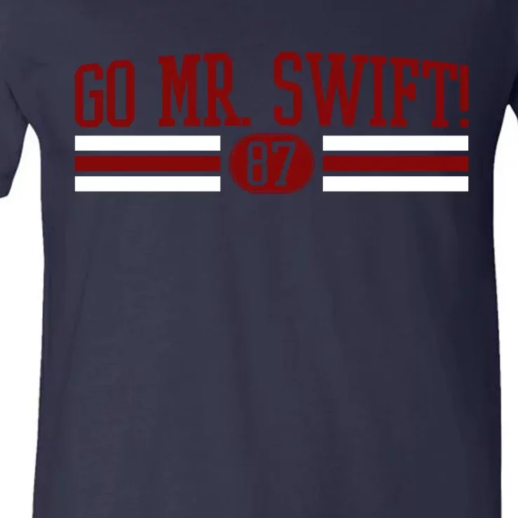 Go Mr Swift Kansas Football V-Neck T-Shirt