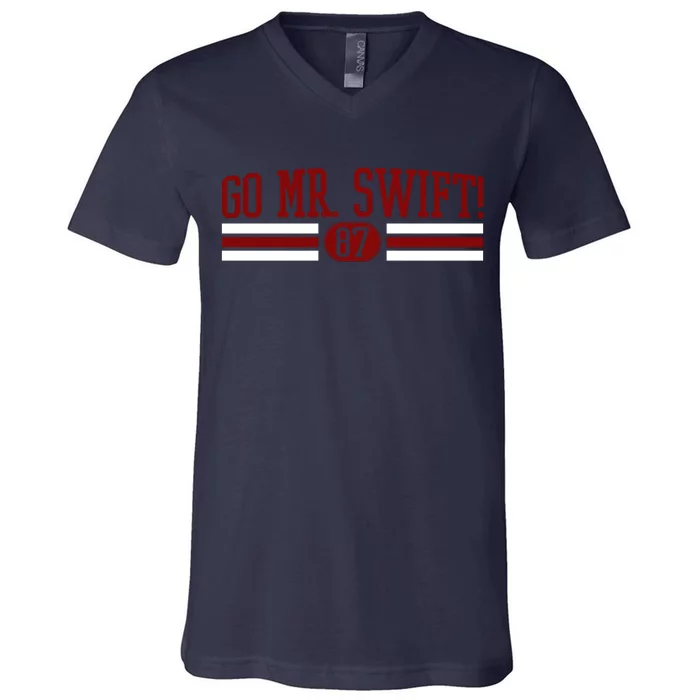 Go Mr Swift Kansas Football V-Neck T-Shirt