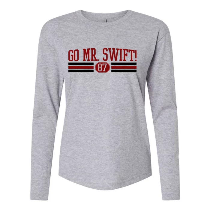 Go Mr Swift Kansas Football Womens Cotton Relaxed Long Sleeve T-Shirt