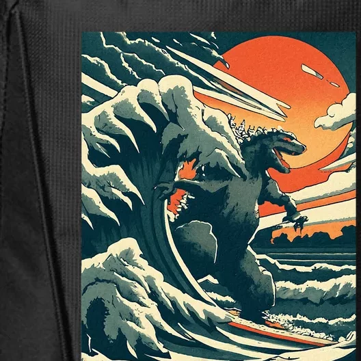 Great Monster Surfing Wave Off Kanagawa Japanese City Backpack