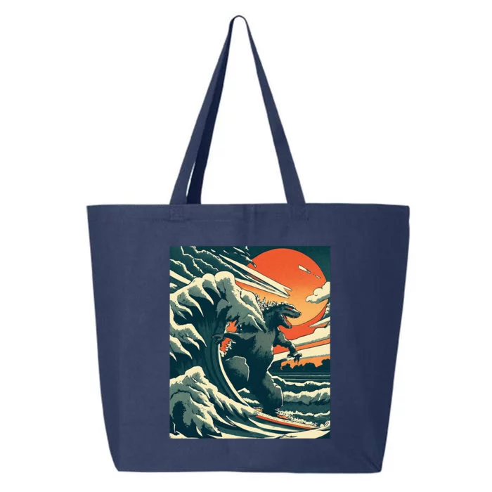 Great Monster Surfing Wave Off Kanagawa Japanese 25L Jumbo Tote