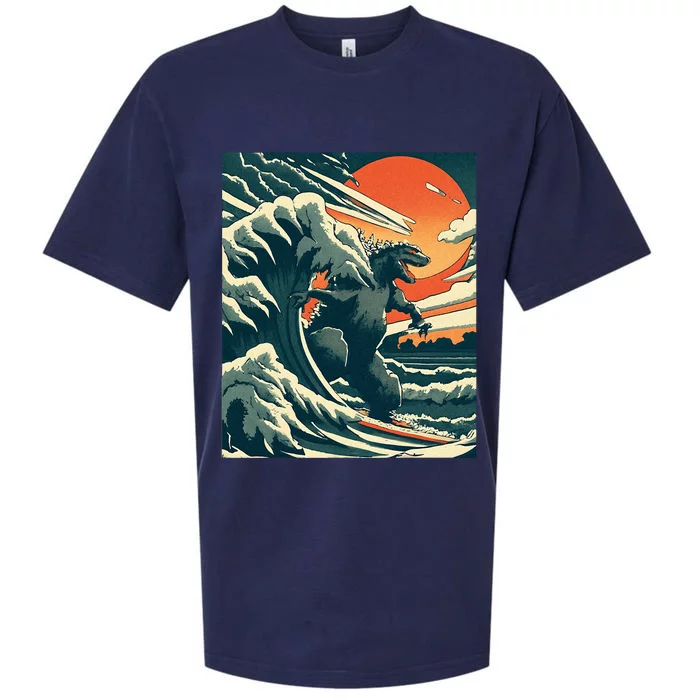 Great Monster Surfing Wave Off Kanagawa Japanese Sueded Cloud Jersey T-Shirt