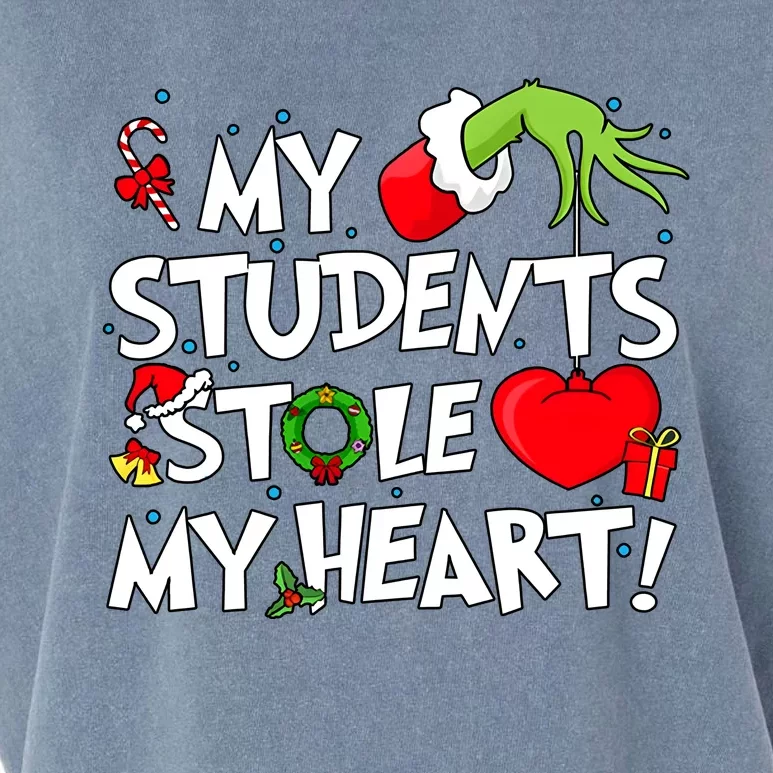 Grinchmas My Student Stole My Heart Christmas Holiday Season Teacher Garment-Dyed Women's Muscle Tee