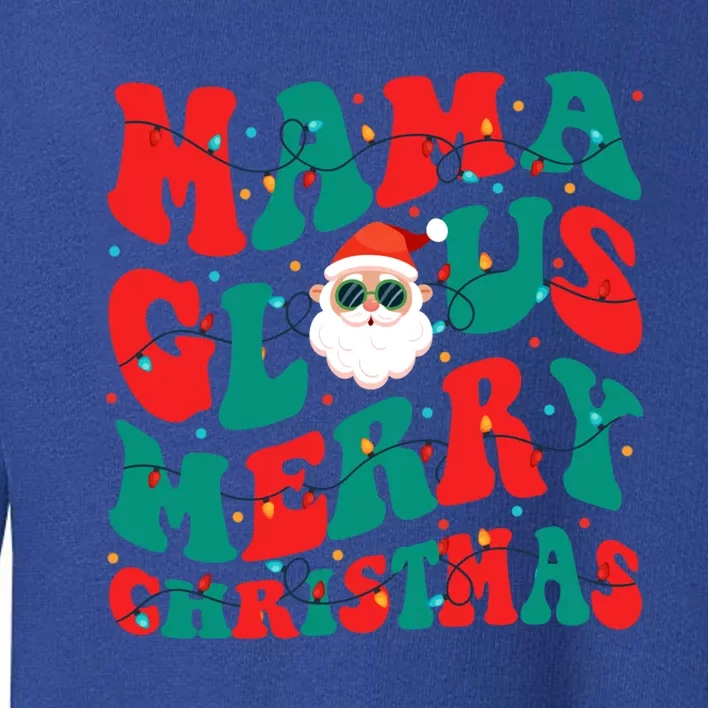 Groovy Mama Santa Merry Christmas Lights Mom Xmas Pajamas Cute Gift Toddler Sweatshirt