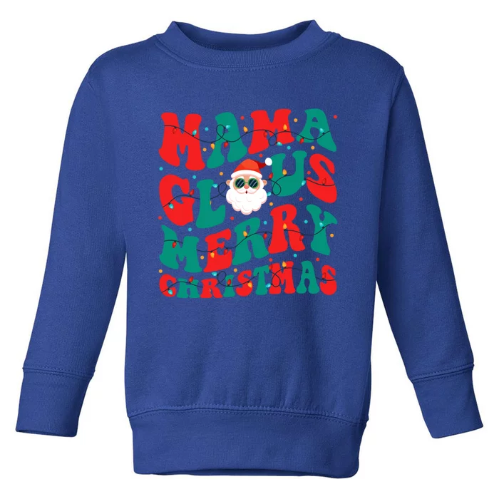 Groovy Mama Santa Merry Christmas Lights Mom Xmas Pajamas Cute Gift Toddler Sweatshirt