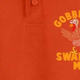 Gobble Me Swallow Funny Thanksgiving Turkey Dry Zone Grid Performance Polo