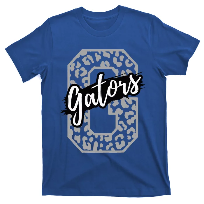 Gators Mascot School Sports Fan Team Spirit Heart Football T-Shirt