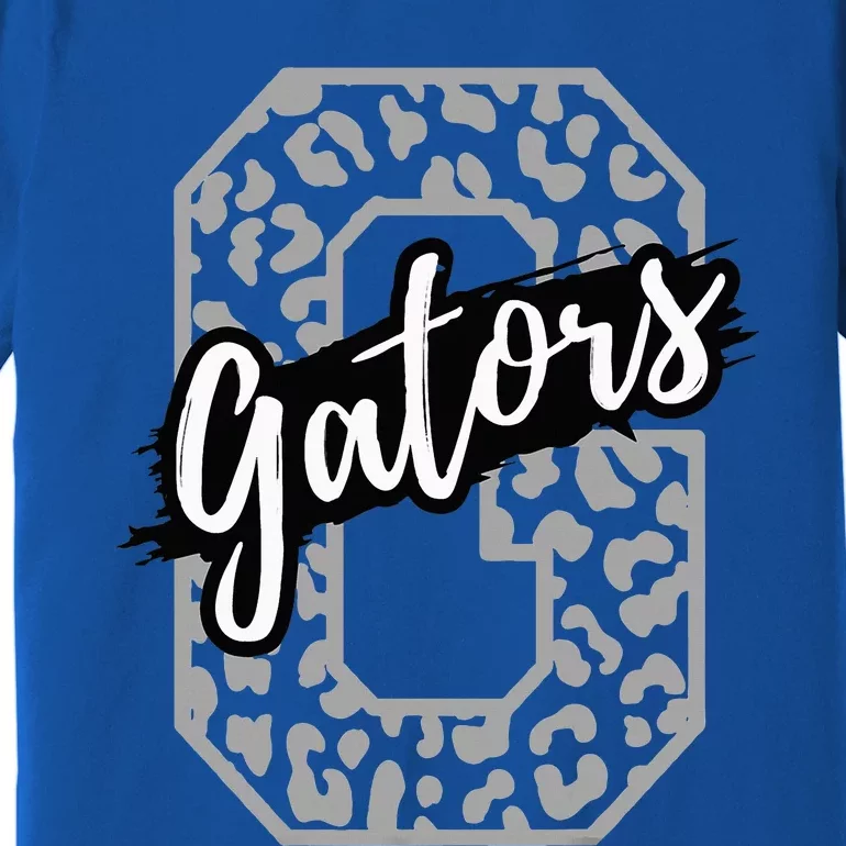 Gators Mascot School Sports Fan Team Spirit Heart Football Premium T-Shirt