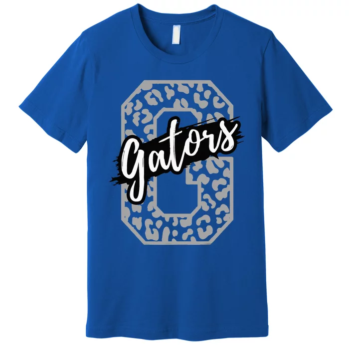 Gators Mascot School Sports Fan Team Spirit Heart Football Premium T-Shirt