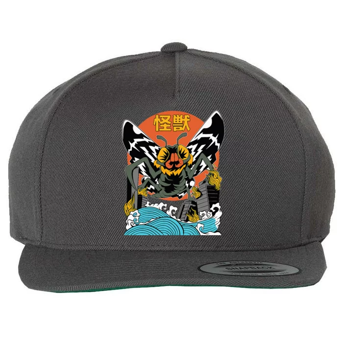 Giant Moth Sunset Japanese Wool Snapback Cap