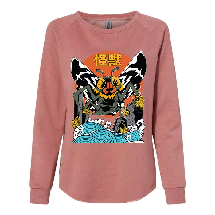 Giant Moth Sunset Japanese Womens California Wash Sweatshirt