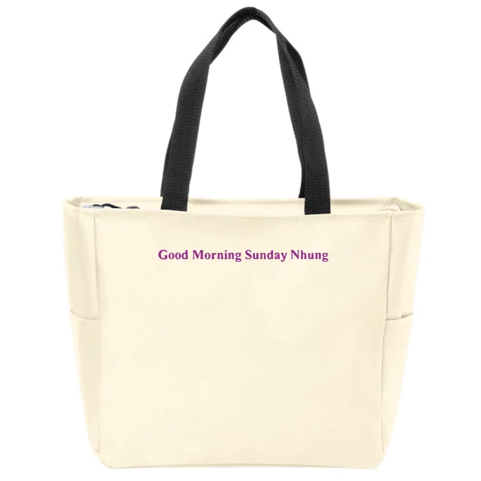 Good Morning Sunday Nhung Zip Tote Bag