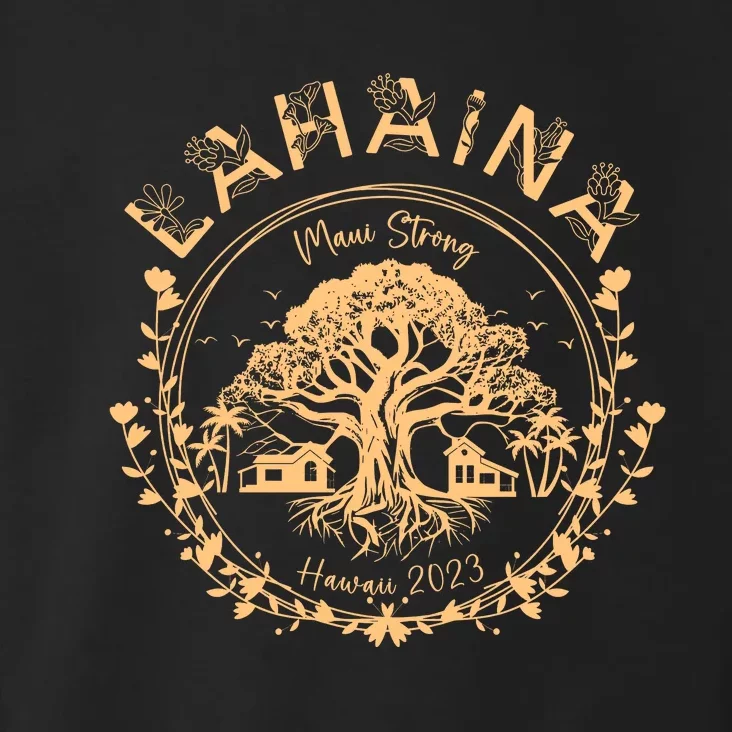 Golden Maui Strong Lahaina Strong Banyan Tree Toddler Hoodie